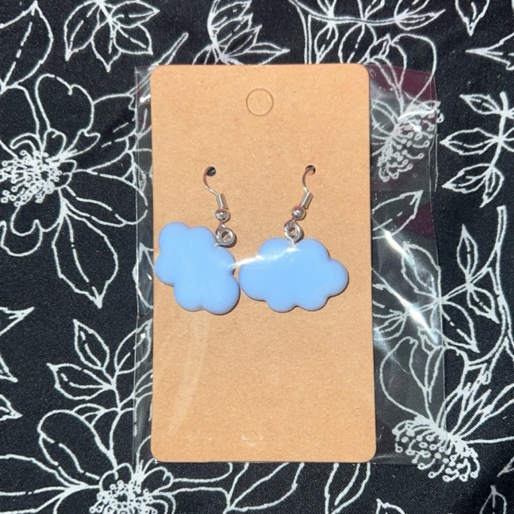 Cloud Shaped Blue Earrings for Kids